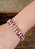 Boho Bracelet, Friendship Bracelet, Pink Rhodonite and Blue Amazonite